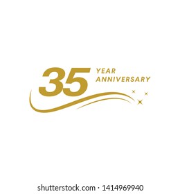 35 Year Anniversary Vector Template Design Illustration