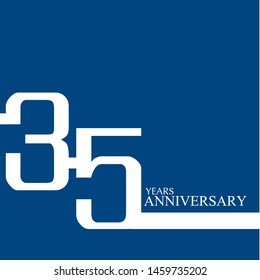 35 Year Anniversary Vector Template Design Illustration