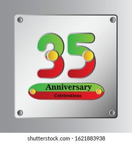 35 Year Anniversary Vector Template Design Illustration