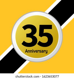 35 Year Anniversary Vector Template Design Illustration