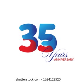 35 Year Anniversary Vector Template Design Illustration