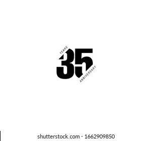 35 Years Anniversary Or Birthday Celebration Design Template Vector.