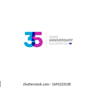 35 years anniversary or birthday celebration design template Vector.