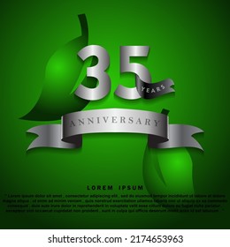 35 Years anniversary celebration 3D vector template design illustration