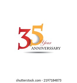 35 years anniversary celebration 3d vector template design illustration