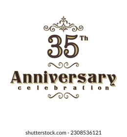 35 Years anniversary celebration 3d vector template design illustration