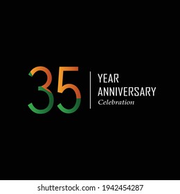 35 Years Anniversary Celebration Color Vector Template Design Illustration