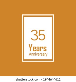 35 Years Anniversary Celebration Color Vector Template Design Illustration