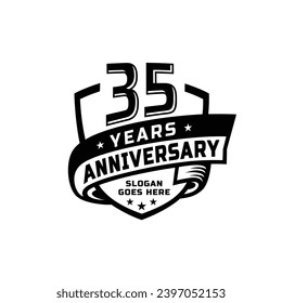 35 years anniversary celebration design template. 35th anniversary logo. Vector and illustration.