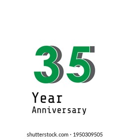 35 Years Anniversary Celebration Gold Color Vector Template Design Illustration