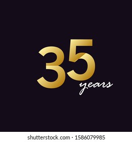 35 Years Anniversary Celebration Gradient Vector Template Design Illustration