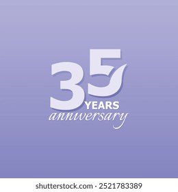 35 Years Anniversary Celebration Number Vector Design Collection