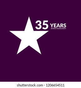 35 years anniversary celebration simple logo
