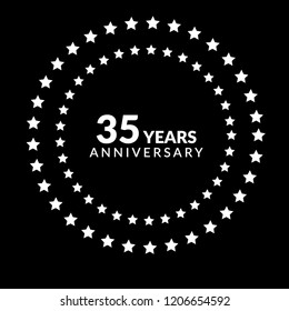 35 years anniversary celebration simple logo