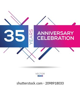 35 years anniversary celebration template, Vector illustration.