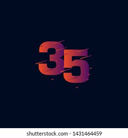 35 Years Anniversary Celebration Vector Template Design Illustration