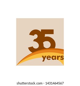 35 Years Anniversary Celebration Vector Template Design Illustration