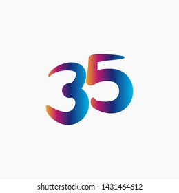35 Years Anniversary Celebration Vector Template Design Illustration
