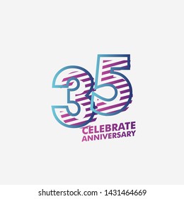 35 Years Anniversary Celebration Vector Template Design Illustration