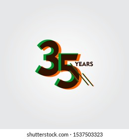 35 Years Anniversary Celebration Vector Template Design Illustration