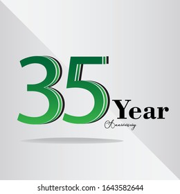 Ilustración de diseño de plantillas vectoriales de celebración de 35 años