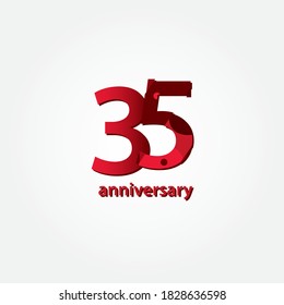 Ilustración de diseño de plantillas vectoriales de celebración de 35 años
