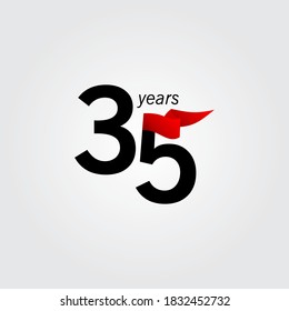 35 Years Anniversary Celebration Vector Template Design Illustration