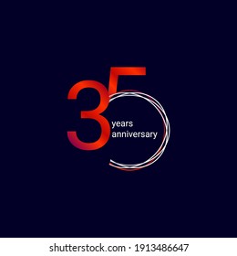 35 Years Anniversary Celebration Vector Template Design Illustration