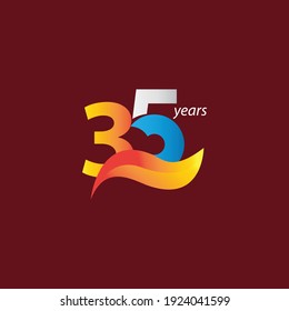 35 Years Anniversary Celebration Vector Template Design Illustration