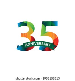 35 Years Anniversary Celebration Vector Template Design Illustration