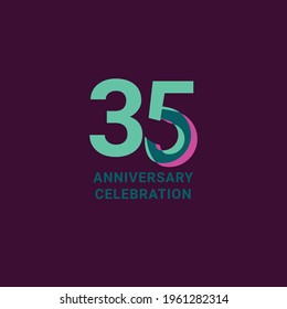 35 Years Anniversary Celebration Vector Template Design Illustration