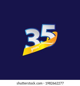 Ilustración de diseño de plantillas vectoriales de celebración de 35 años