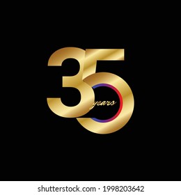 35 Years Anniversary Celebration Vector Template Design Illustration