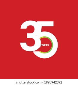 Ilustración de diseño de plantillas vectoriales de celebración de 35 años