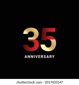 35 Years Anniversary Celebration Vector Template Design Illustration