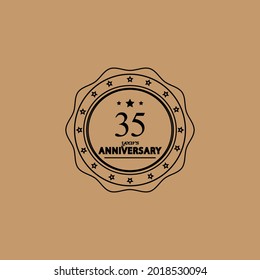 35 Years Anniversary Celebration Vector Template Design Illustration