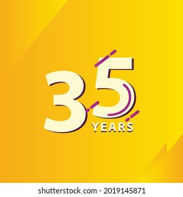 35 Years Anniversary Celebration Vector Template Design Illustration