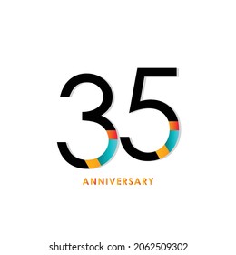 35 Years Anniversary Celebration Vector Template Design Illustration
