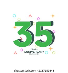Ilustración de diseño de plantillas vectoriales de celebración de 35 años