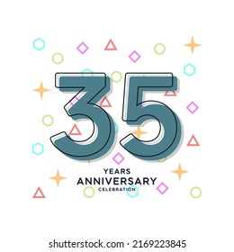 Ilustración de diseño de plantillas vectoriales de celebración de 35 años