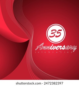 35 years anniversary celebration vector template design illustration