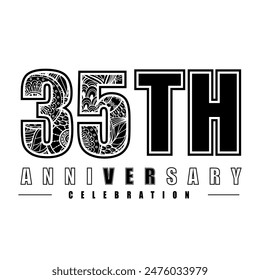 35 years anniversary celebration vector template design illustration