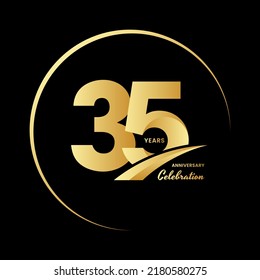 35 years anniversary celebrations logo design concept. Vector template