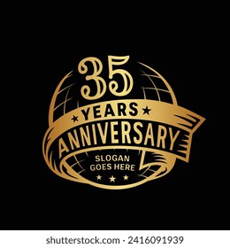 35 years anniversary design template. 35th logo. Vector and illustration.