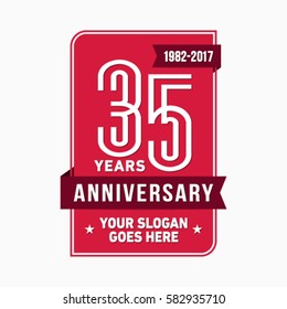 35 years anniversary design template. Vector and illustration.