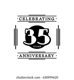 35 years anniversary design template. Vector and illustration. 