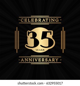 35 years anniversary design template. Vector and illustration.
