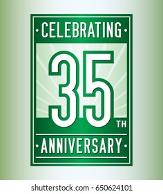 35 years anniversary design template. Vector and illustration