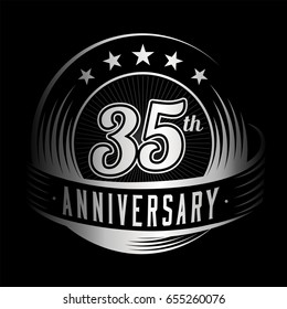 35 years anniversary design template. Vector and illustration. 35th logo.