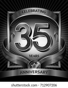 35 years anniversary design template for invitation, advertising, banner, vector design